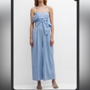 Lalibela Monaco Strapless Bow blue and white Jumpsuit
